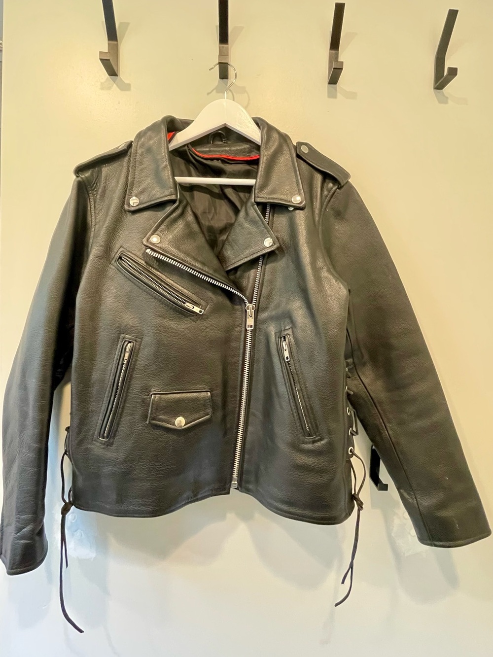 Classic Black Leather Motorcycle Jacket